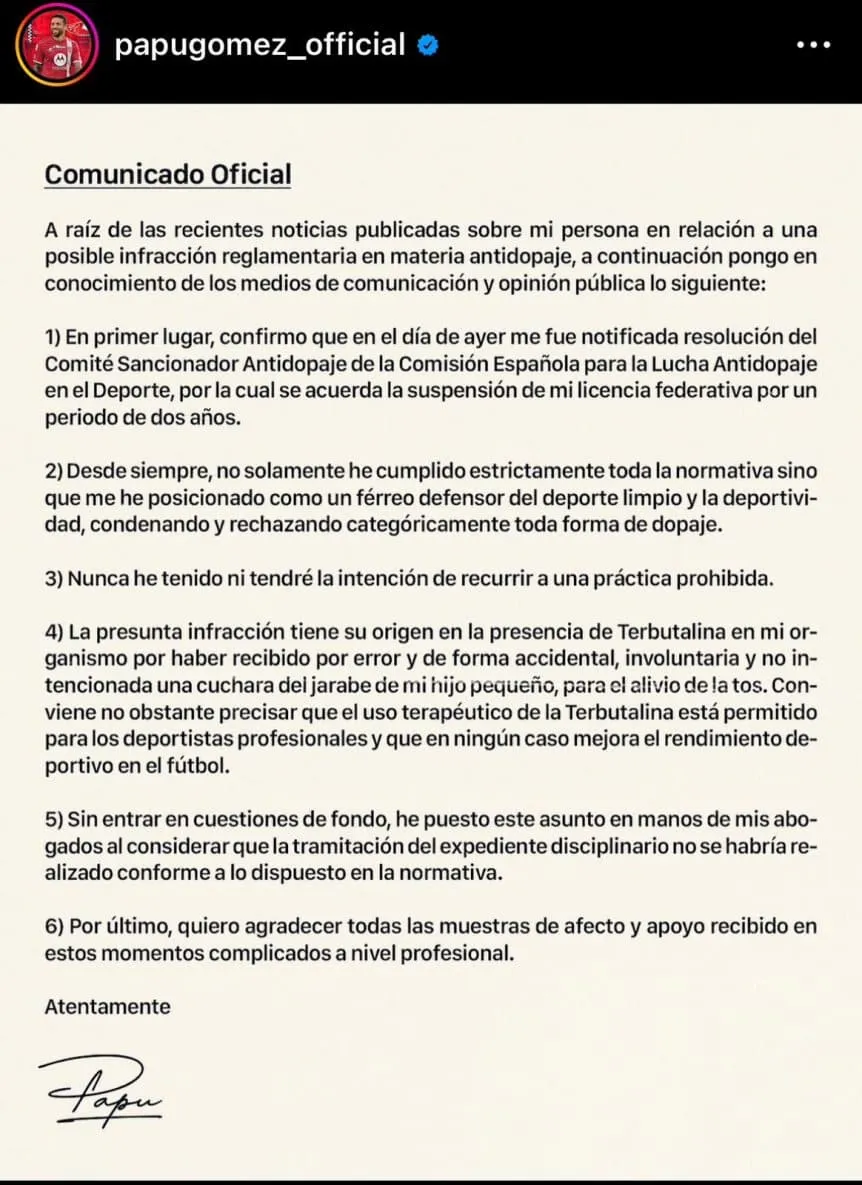 papu-gomez-comunicado_w862